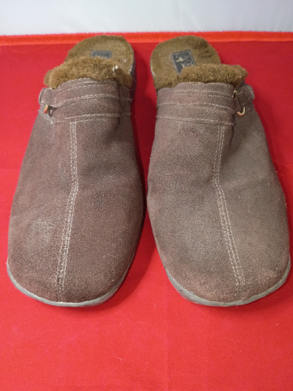Life Stride Women's Brown Suede Slip-On Mule with Plush Lining Sz 11 M
